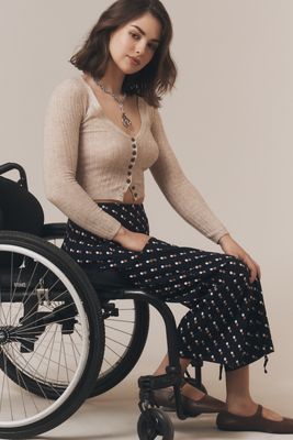 Maeve Colette High-Rise Wide-Leg Pants in Magic Fabric