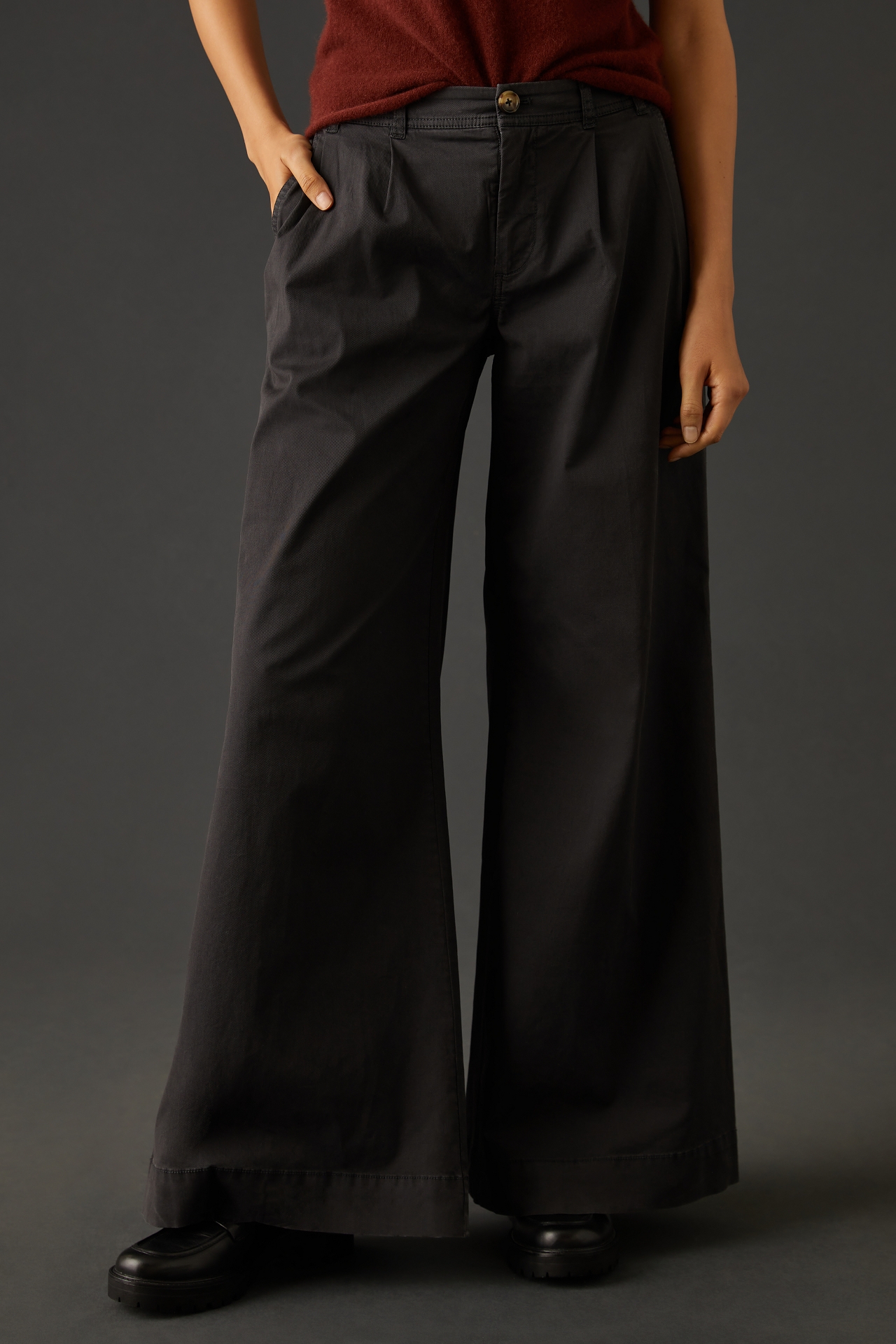 By Anthropologie Mid-Rise Pleated Trousers