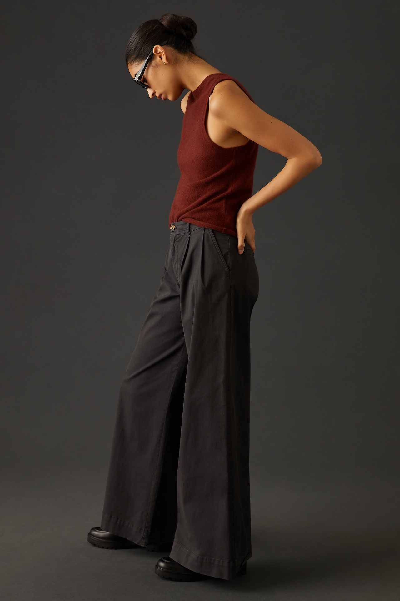 By Anthropologie Mid-Rise Pleated Trousers