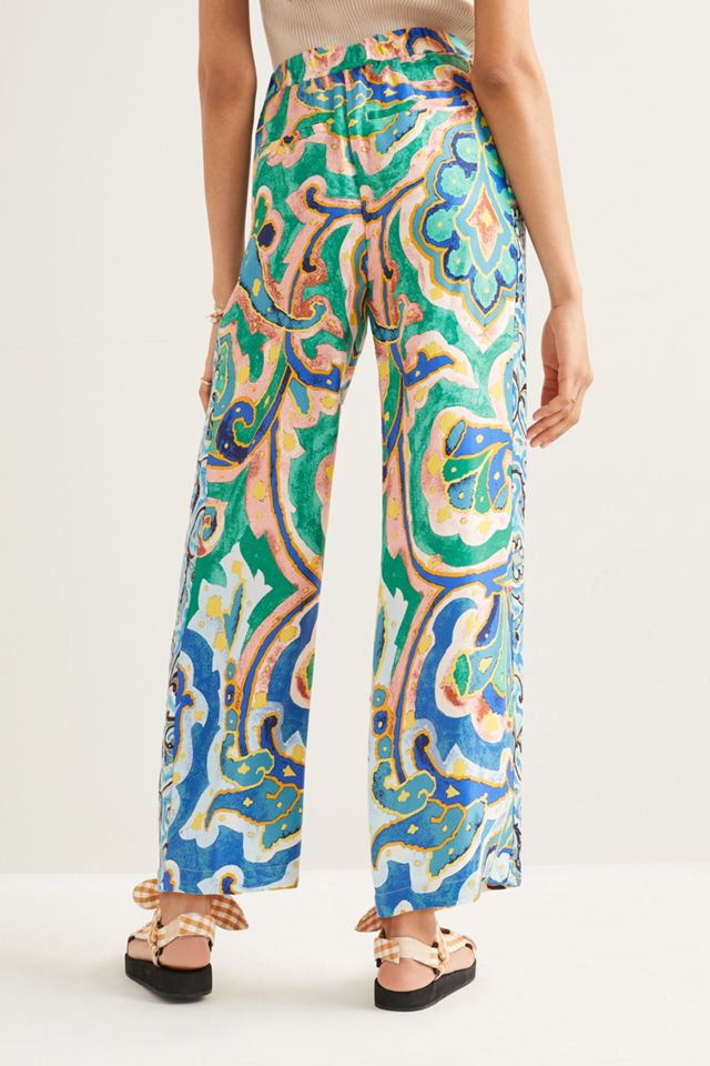Maeve Rhiannon Satin Cropped Flare Pants #3