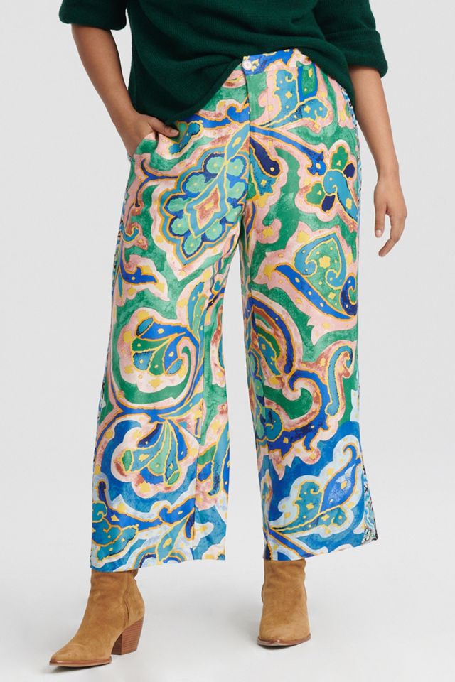 Maeve Rhiannon Satin Cropped Flare Pants #6