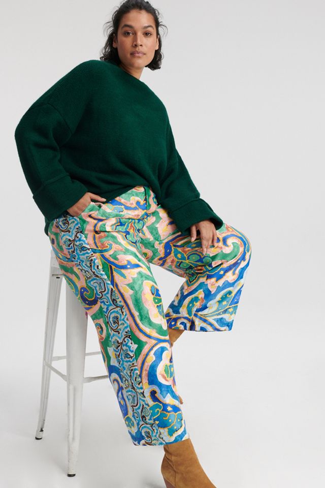 Maeve Rhiannon Satin Cropped Flare Pants #7