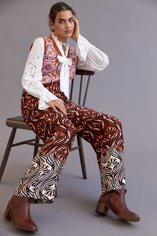 Breezy Printed Straight Pants | Anthropologie