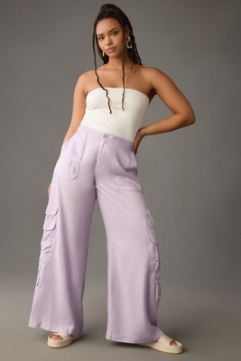 Anthropologie By  Palazzo Utility Pants In Purple