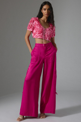 Anthropologie By  Palazzo Utility Pants In Purple
