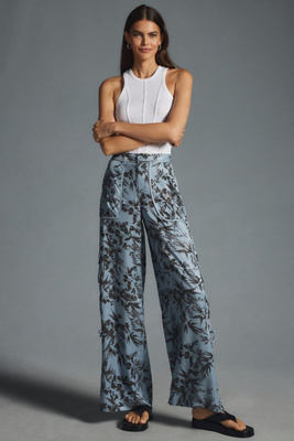 Anthropologie By  Palazzo Utility Pants In Blue