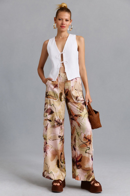 Anthropologie By  Palazzo Utility Pants In Beige