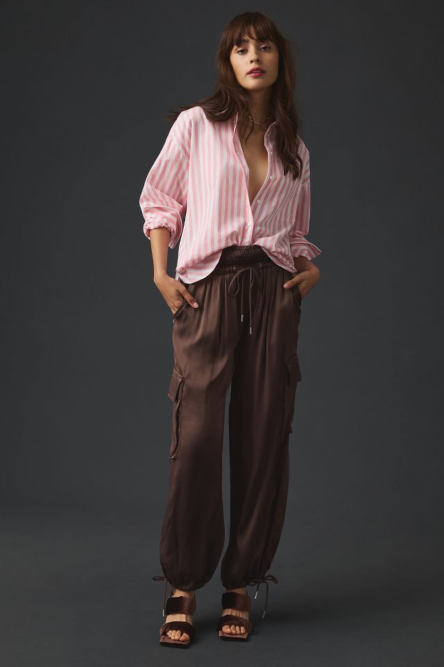 By Anthropologie Satin Parachute Pants