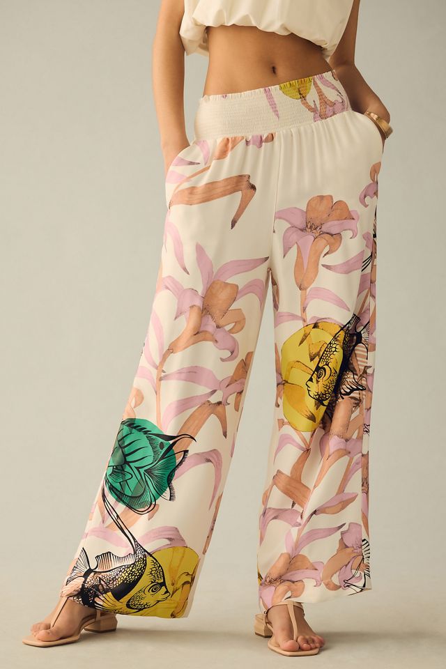 Pia Binazzi Graphic Floral Wide-Leg Pants #1