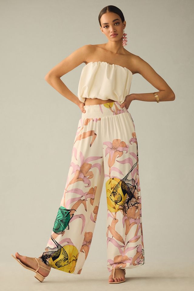  Floral Wide Leg Pants