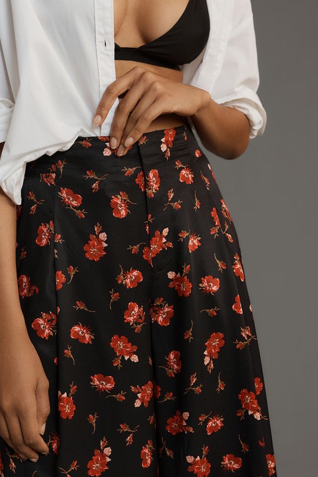 Maeve Printed Pleated A-Line Culottes #2