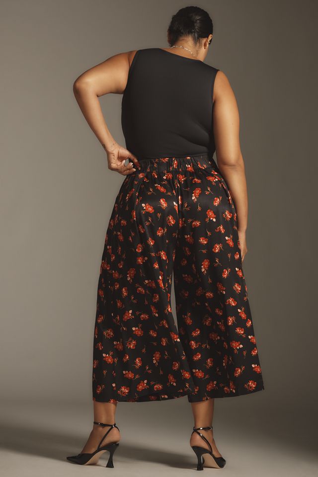 Maeve Printed Pleated A-Line Culottes #6