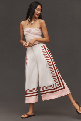 MAEVE PRINTED PLEATED A-LINE CULOTTES PANTS 