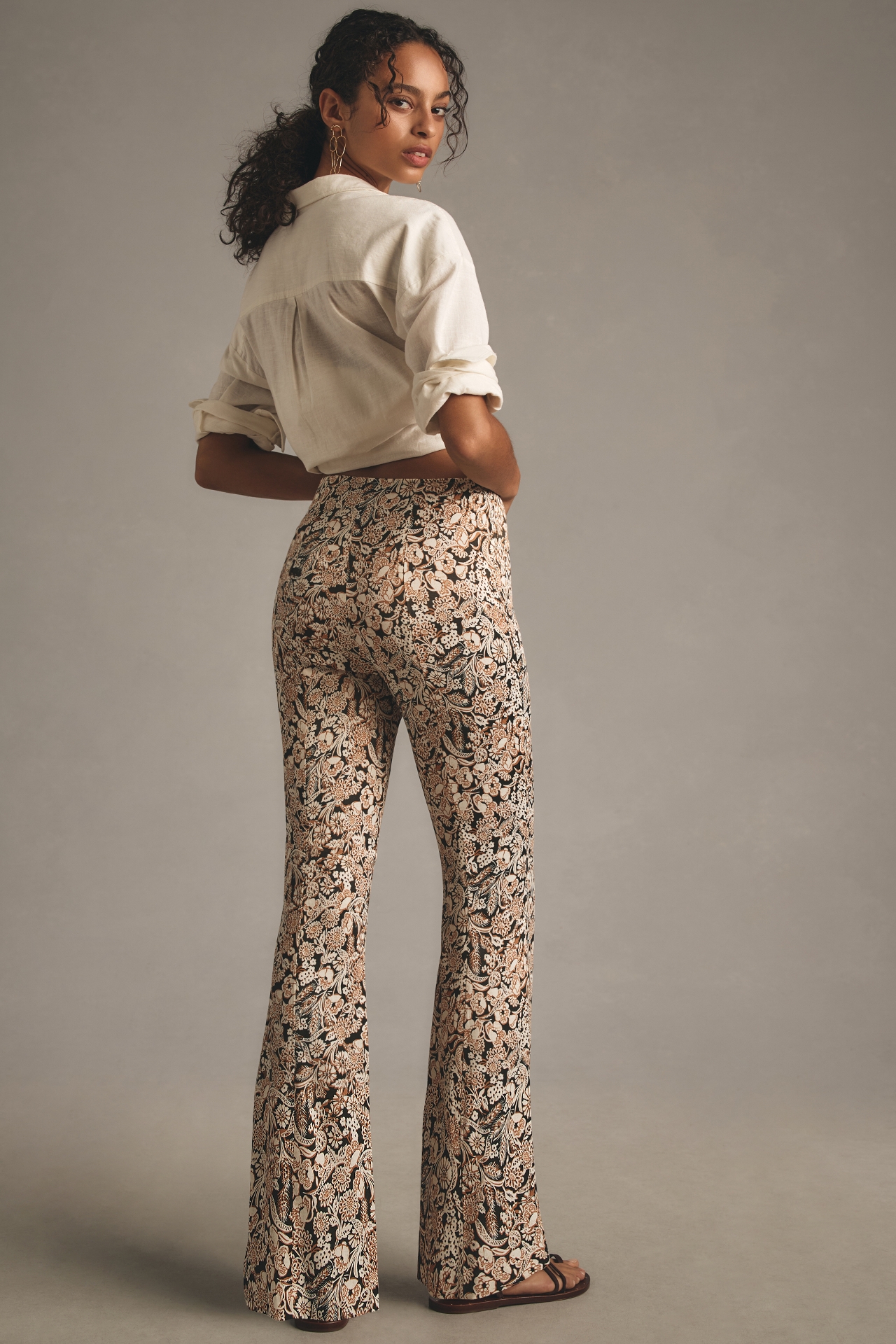 By Anthropologie Satin Flare Pants