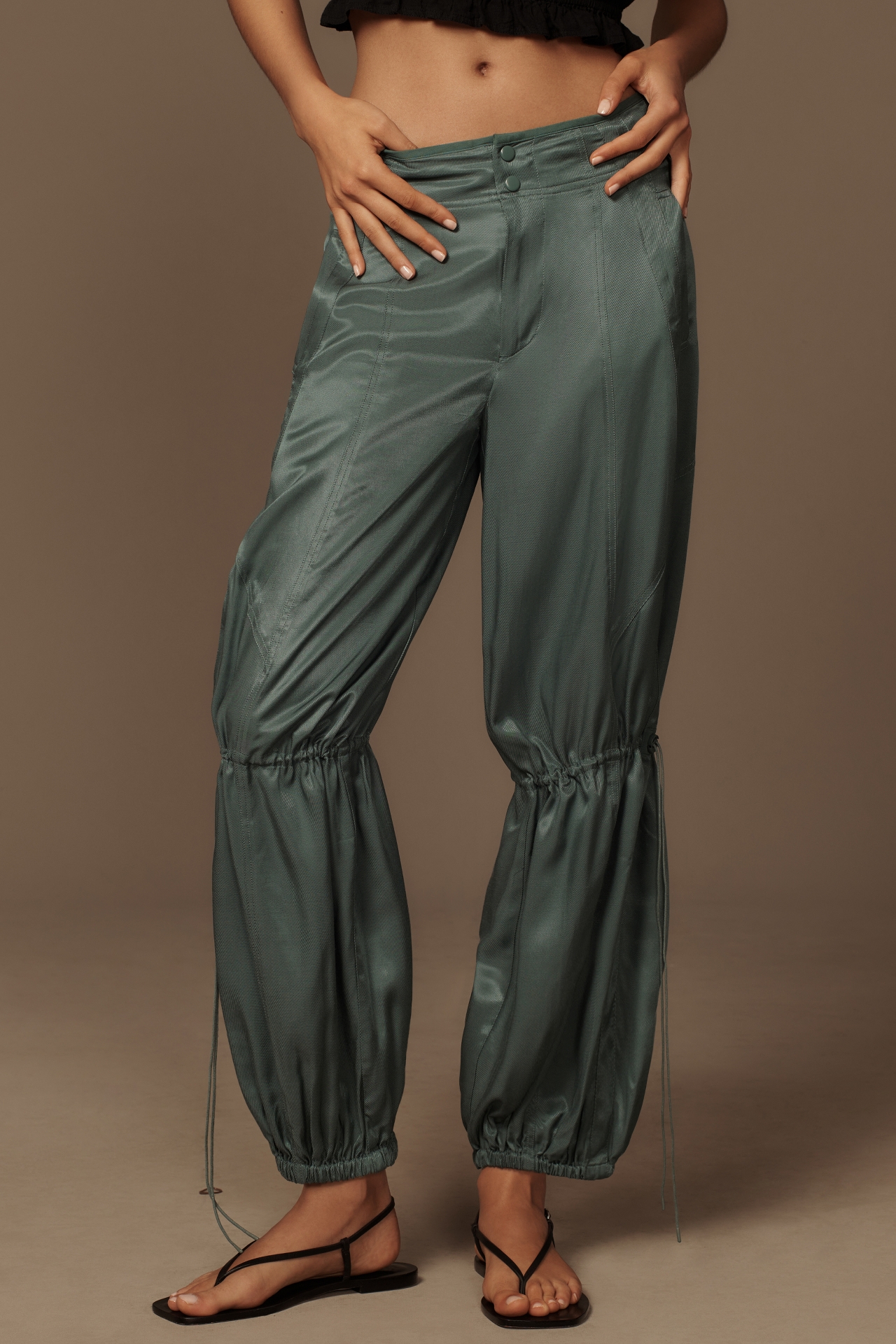 By Anthropologie Ruched Parachute Pants