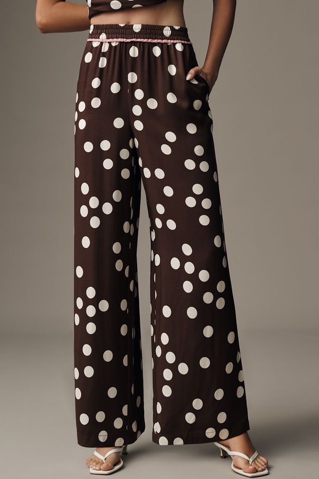 Maeve Low-Slung Printed Wide-Leg Trousers #1