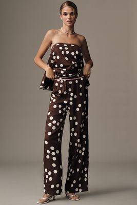 Maeve Low-Slung Printed Wide-Leg Trousers