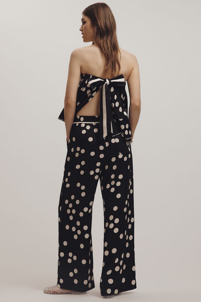Maeve Low-Slung Printed Wide-Leg Trousers #1