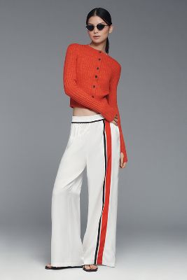 MAEVE THE BROOKLIN WIDE-LEG PULL-ON PANTS: TRACK STRIPE EDITION 