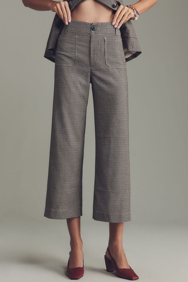 I Pantaloni Crop a Gamba Larga Colette Pied de Poule di Maeve #2