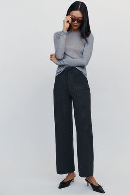 Maeve Colette Full Length Pinstripe Pants
