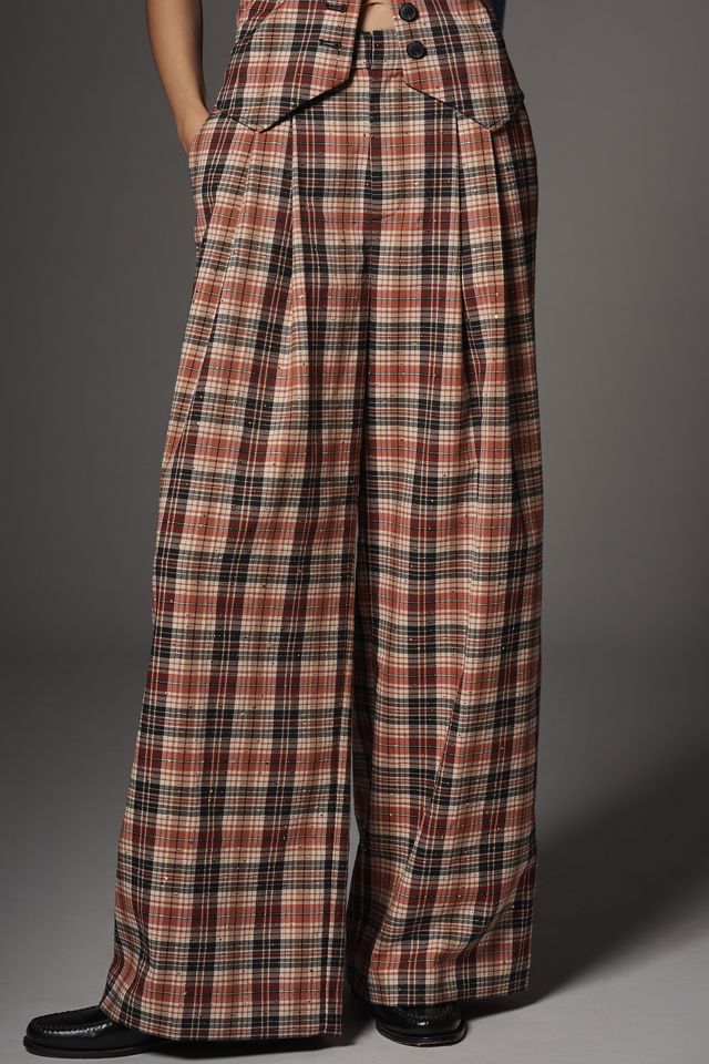 The Avery Sparkle Pleated Wide-Leg Trousers by Maeve #3