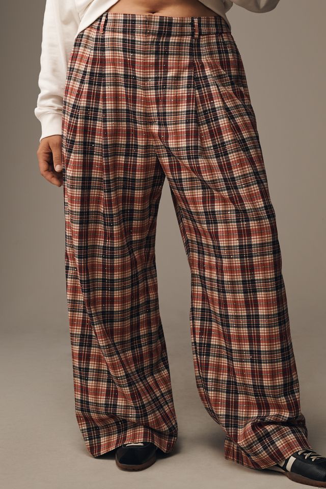 The Avery Sparkle Pleated Wide-Leg Trousers by Maeve #6