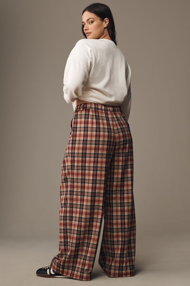 The Avery Sparkle Pleated Wide-Leg Trousers by Maeve #8