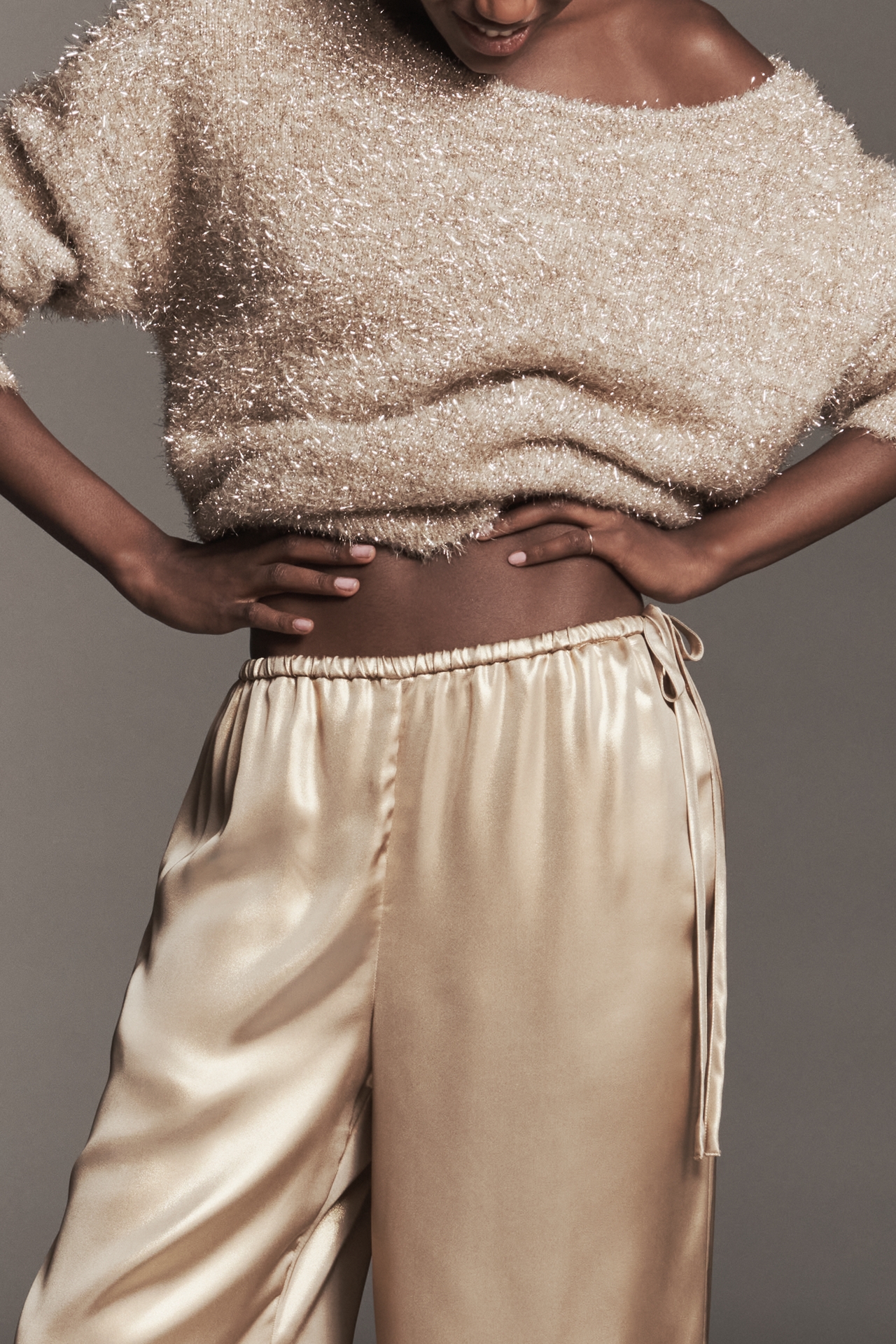 Maeve Liquid Shine Party Pull-On Pants