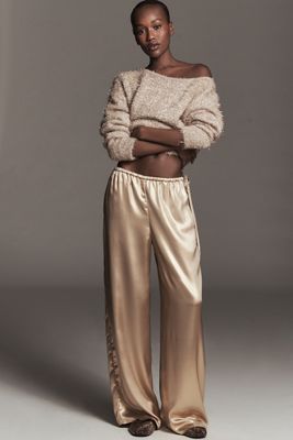 Maeve Liquid Shine Party Pull-On Pants