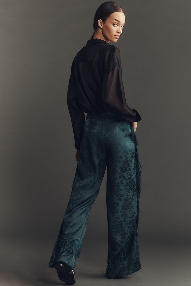 By Anthropologie Patterned Fringe Trouser Pants #3