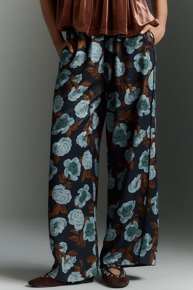 The Brooklin Printed Wide-Leg Pull-On Pants by Maeve | Anthropologie display picture 1