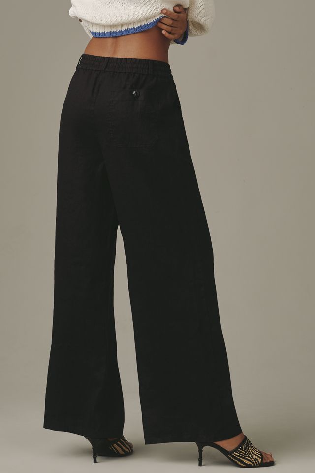 The Brooklin Linen Tie-Front Pull-On Pants by Maeve #2
