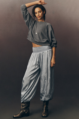 By Anthropologie Jacquard Balloon Pants In Blue