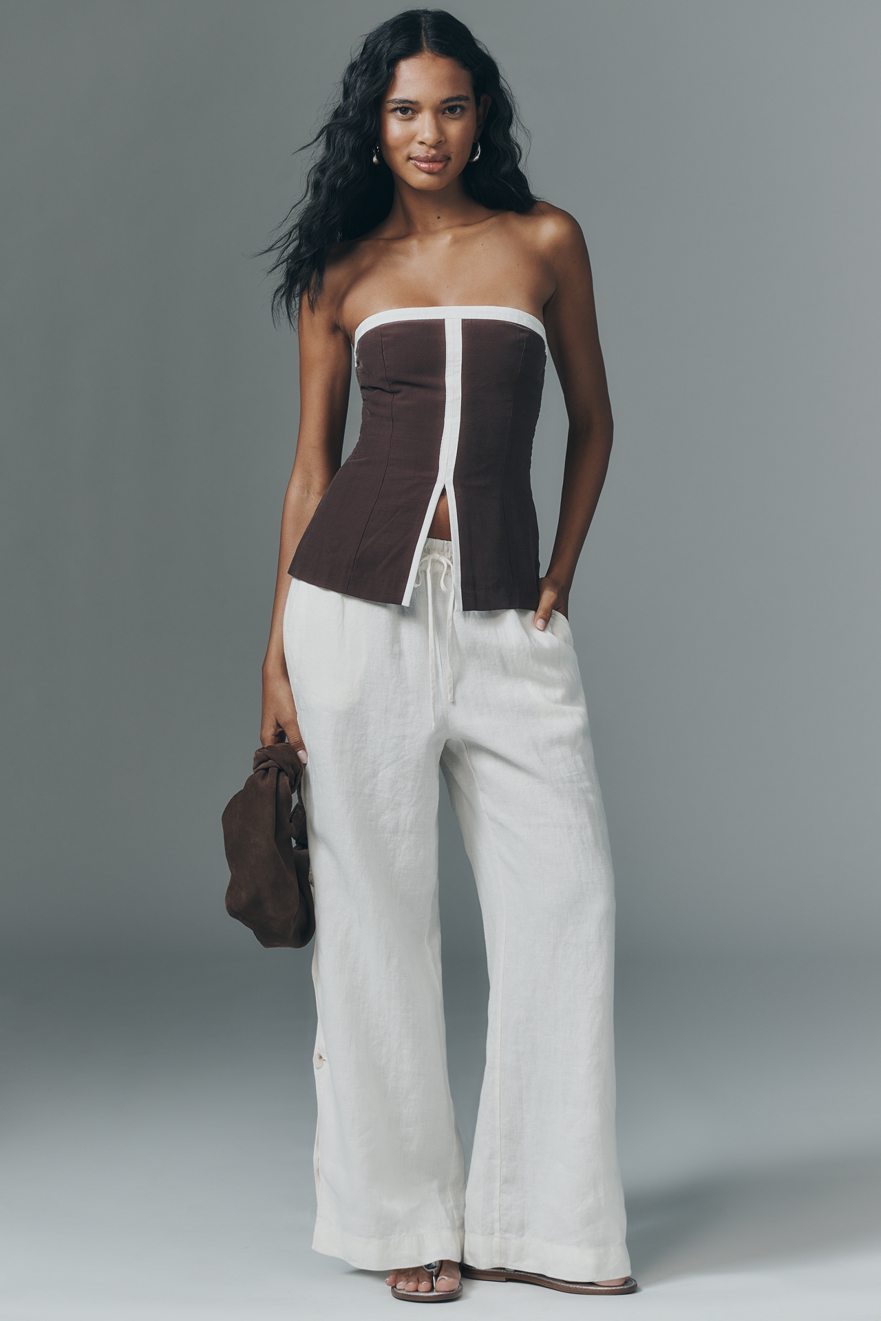 The Brooklin Wavy Linen Trousers by Maeve