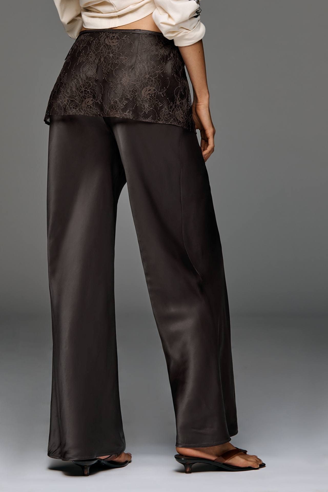The Tilda Pull-On Wide-Leg Lace-Wrap Pants