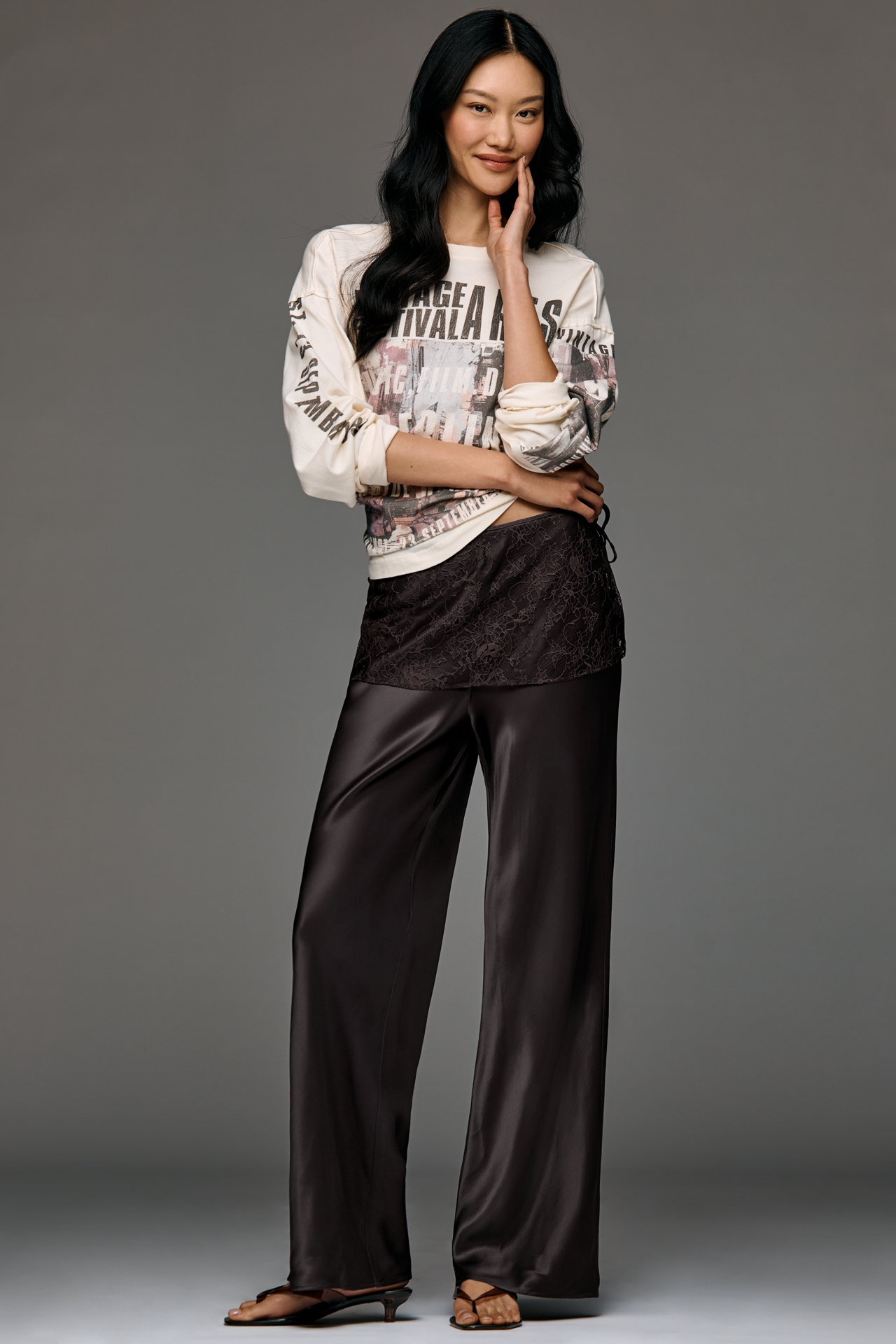 The Tilda Pull-On Wide-Leg Lace-Wrap Pants
