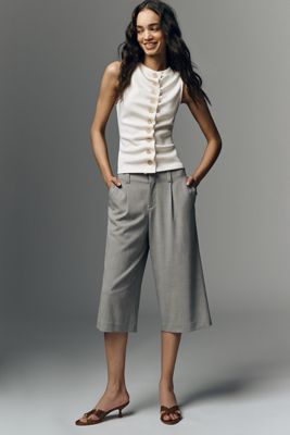 Maeve Pleated Cropped Trousers