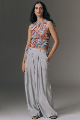 The Avery Sheer Wide-Leg Trousers by Maeve
