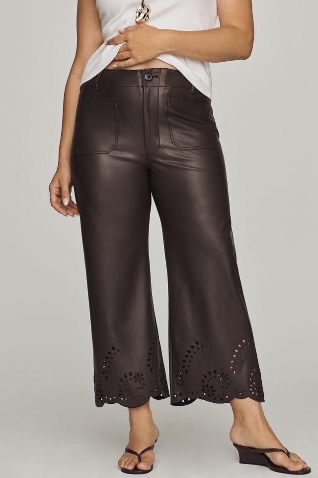 Maeve Cutout Faux-Leather Cropped Trousers #7