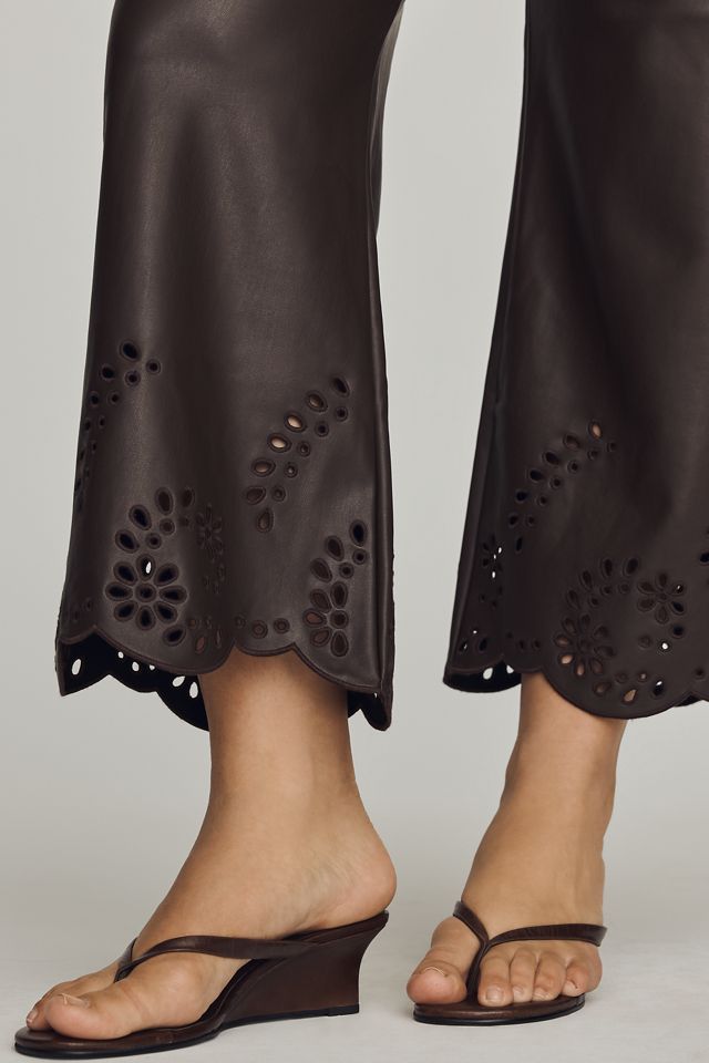 Maeve Cutout Faux-Leather Cropped Trousers #8