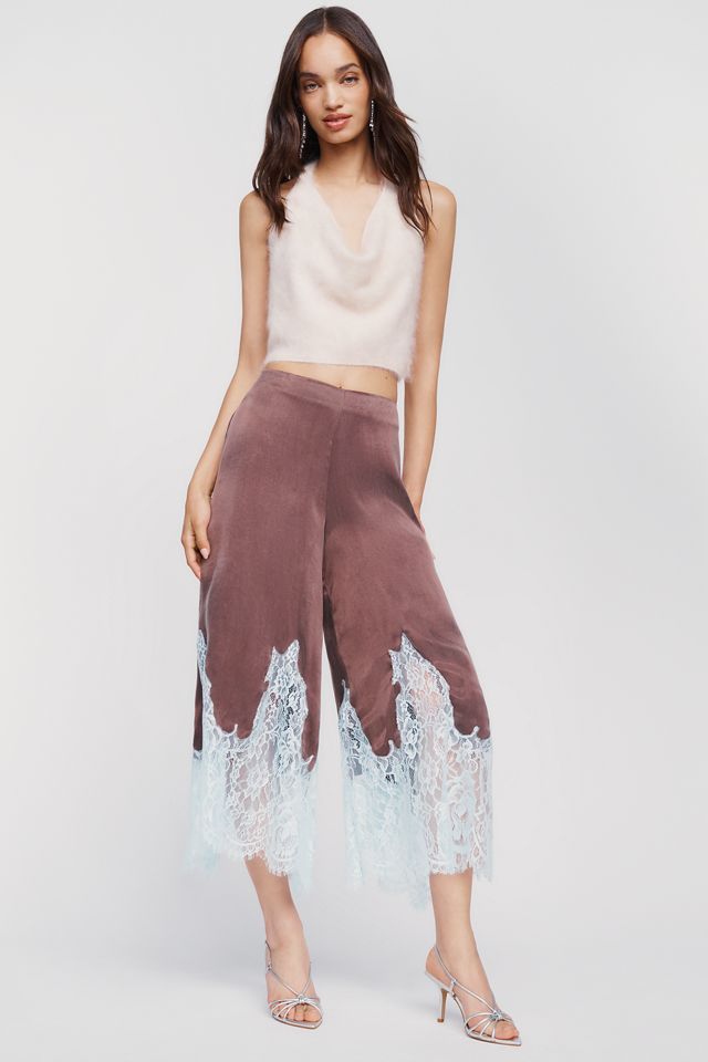 Maeve Lace Trim Culotte Pants #4