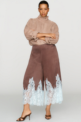 Maeve Lace Trim Culotte Pants by Anthropologie