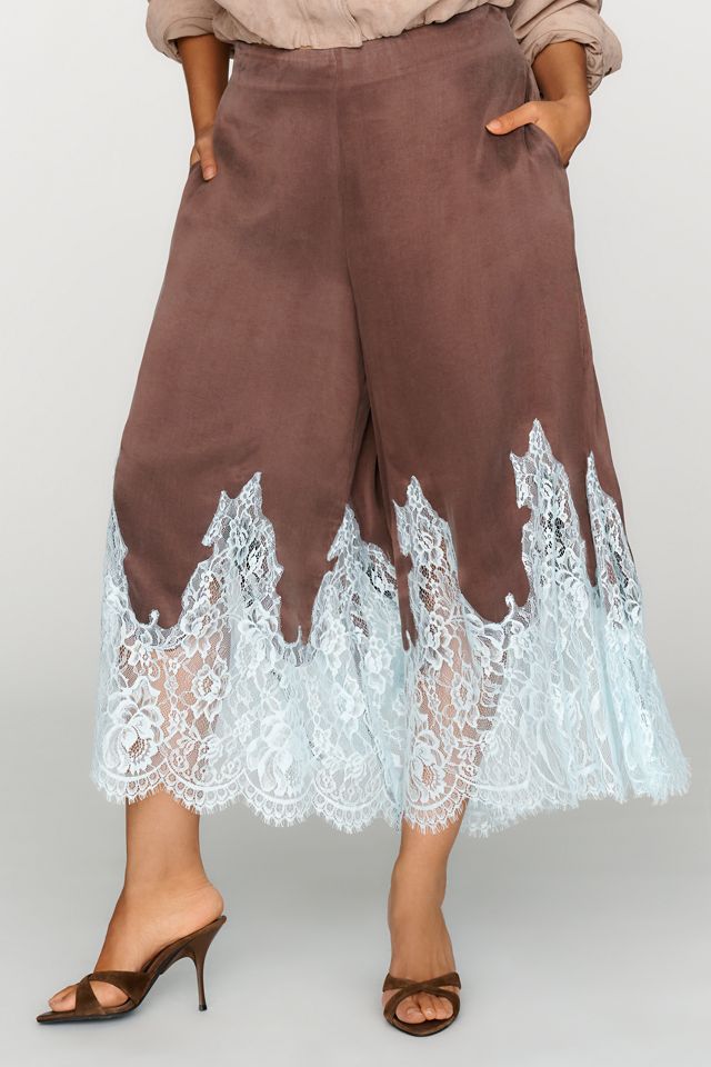 Maeve Lace Trim Culotte Pants #1