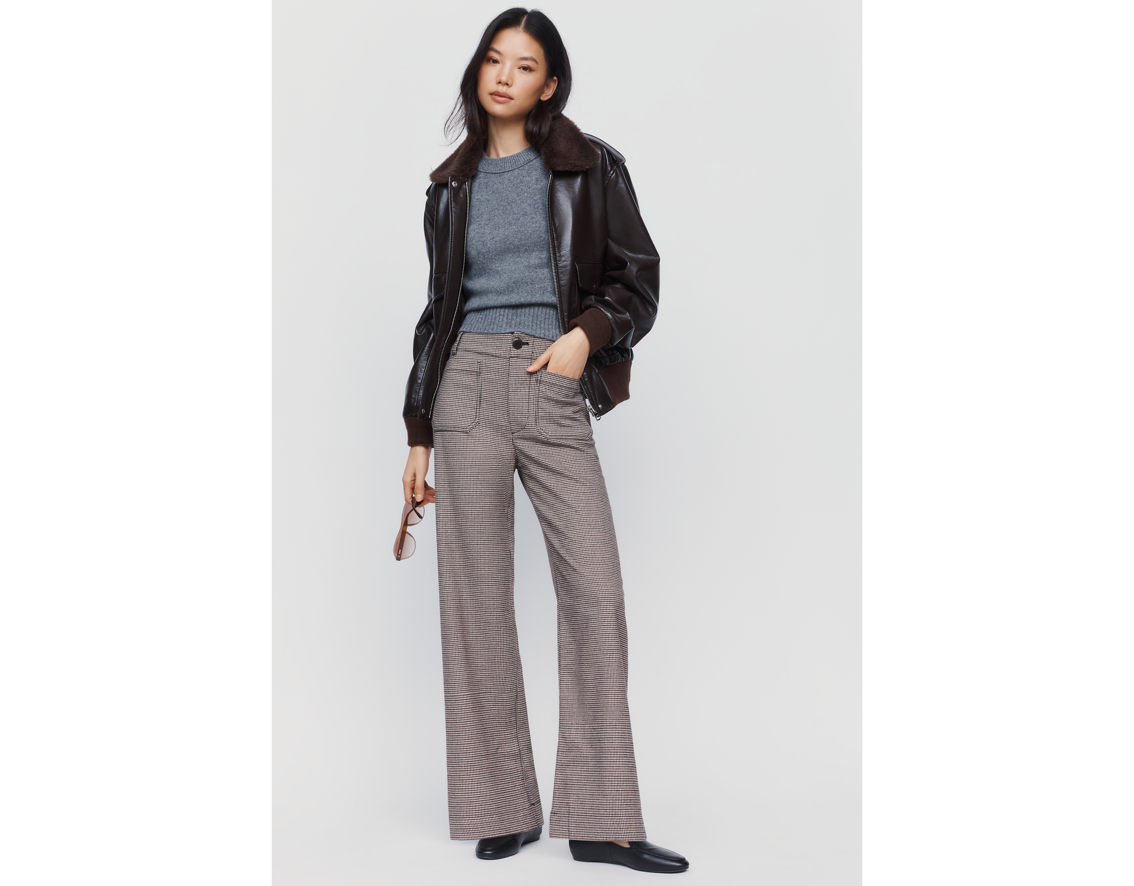Maeve Colette Full Length Wide Leg Knit Pants