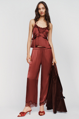By Anthropologie Silky Lace Pull On Pants by Anthropologie