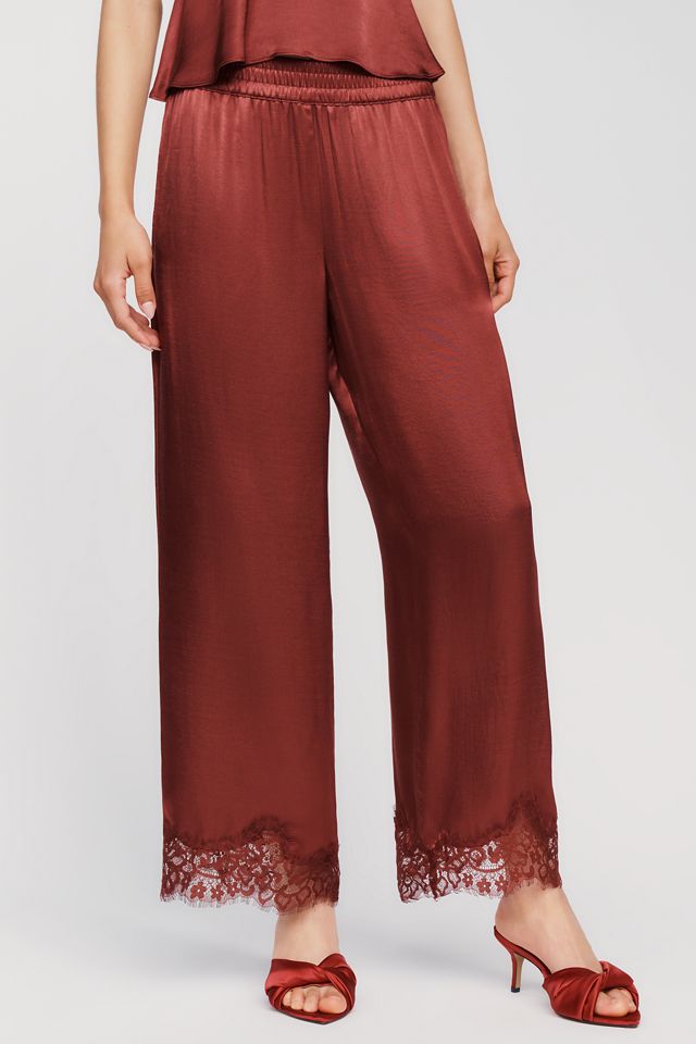 By Anthropologie Silky Lace Pull On Pants #1