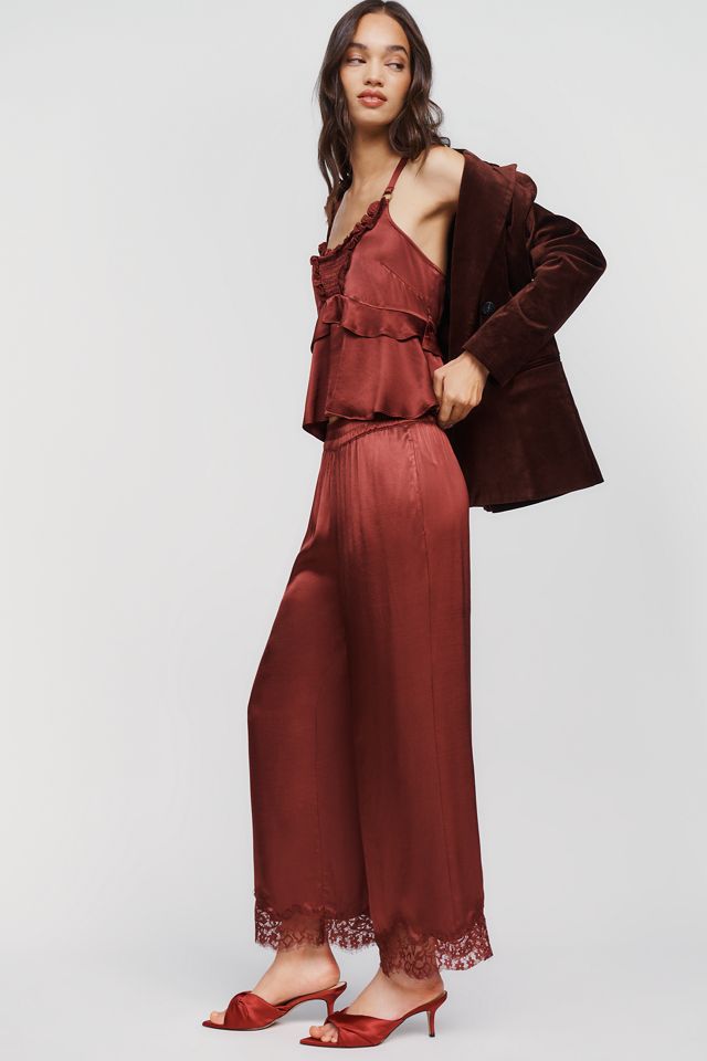 By Anthropologie Silky Lace Pull On Pants #2