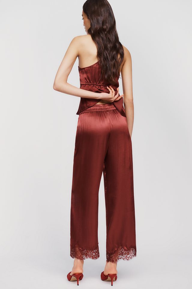 By Anthropologie Silky Lace Pull On Pants #3