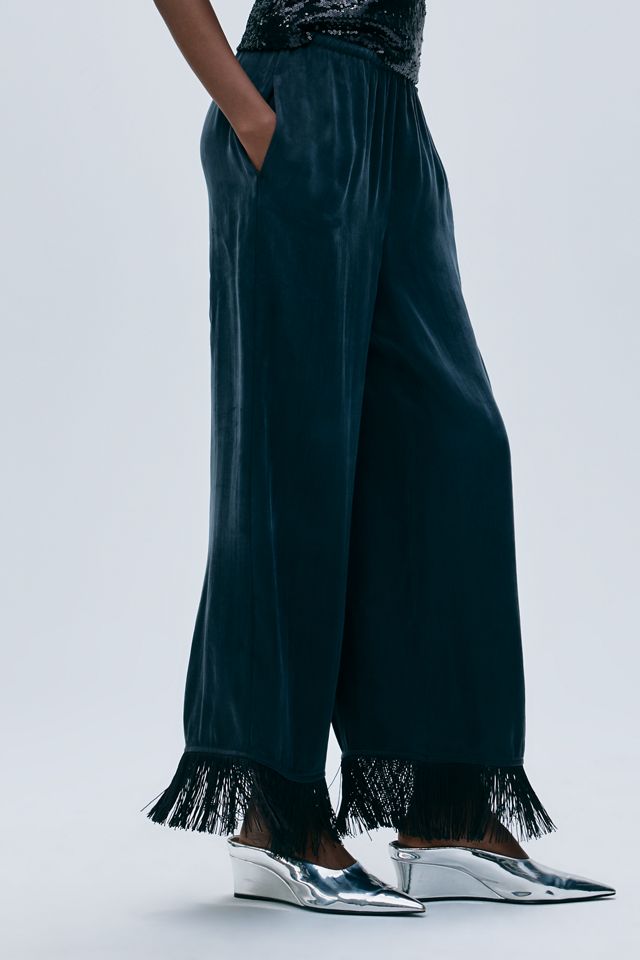 Maeve Fringed High Rise Ankle Length Pants #3